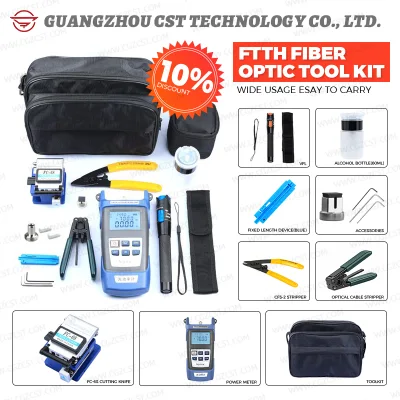 Preço de fábrica kit de ferramentas de fibra óptica equipamento de teste para solução FTTH F
