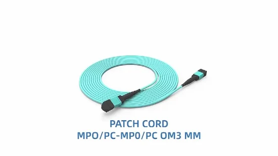 Cabo tronco de fibra óptica MTP 24 12 núcleo Om3 Om4 Multi Mode Jumper 50/125 Patch Cord Fibra MPO