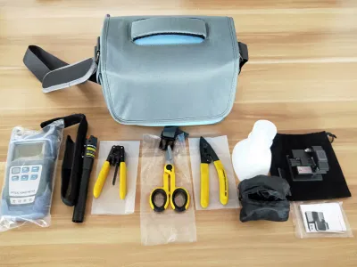 Kit de ferramentas de terminação rápida de campo FTTH Pacote de saco de ferramentas de fibra óptica com cutelo Vfl